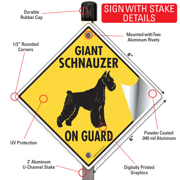 Giant Schnauzer On Guard Dog Signs or Sticker