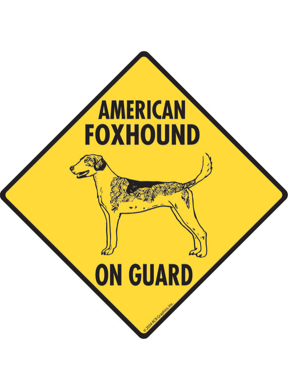 American Foxhound On Guard Sign or Sticker