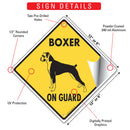 Boxer (Natural Ears) On Guard Dog Signs or Sticker-3