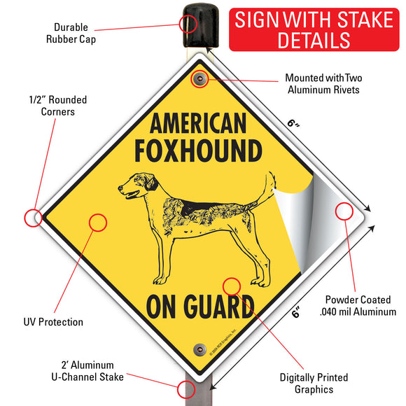 Boxer (Natural Ears) On Guard Dog Signs or Sticker