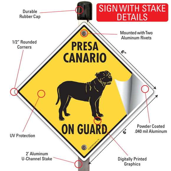 Presa Canario On Guard Dog Signs or Sticker