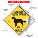 American Water Spaniel On Guard Signs or Sticker-3