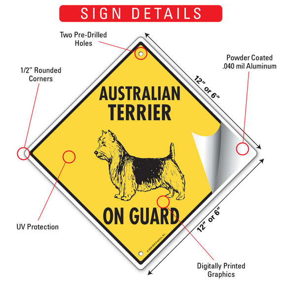 Australian Terrier On Guard Dog Signs or Sticker