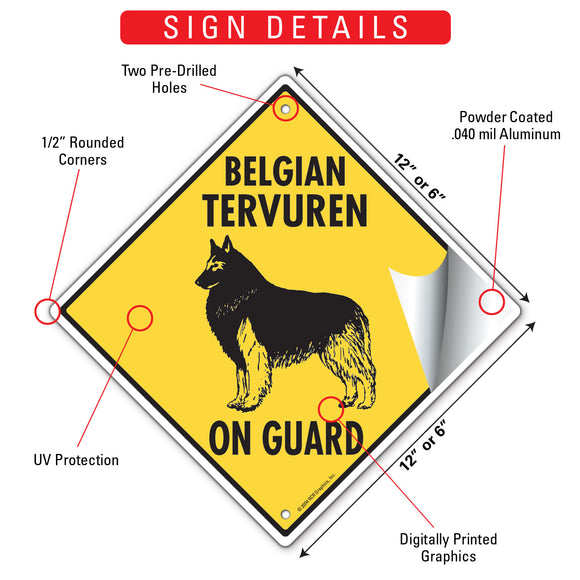 Belgian Tervuren On Guard Dog Signs or Sticker
