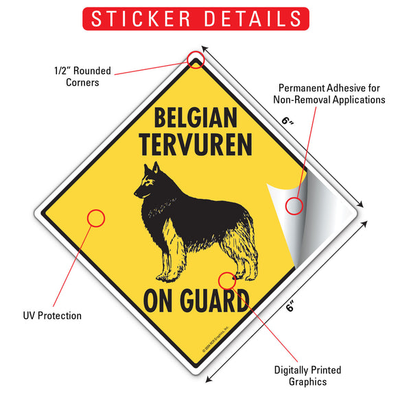 Belgian Tervuren On Guard Dog Signs or Sticker