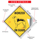 Borzoi On Guard Dog Signs or Sticker-3