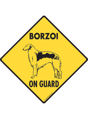 Borzoi On Guard Sign or Sticker