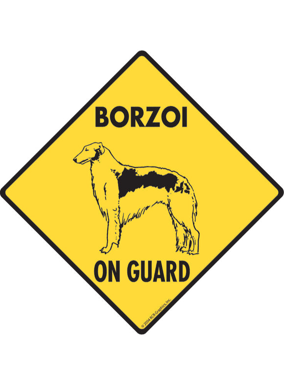 Borzoi On Guard Sign or Sticker