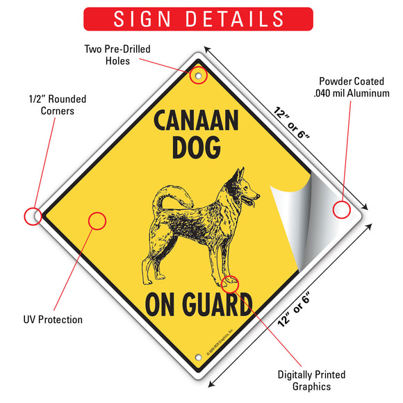 Canaan Dog On Guard Signs or Sticker