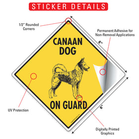 Canaan Dog On Guard Signs or Sticker - 0