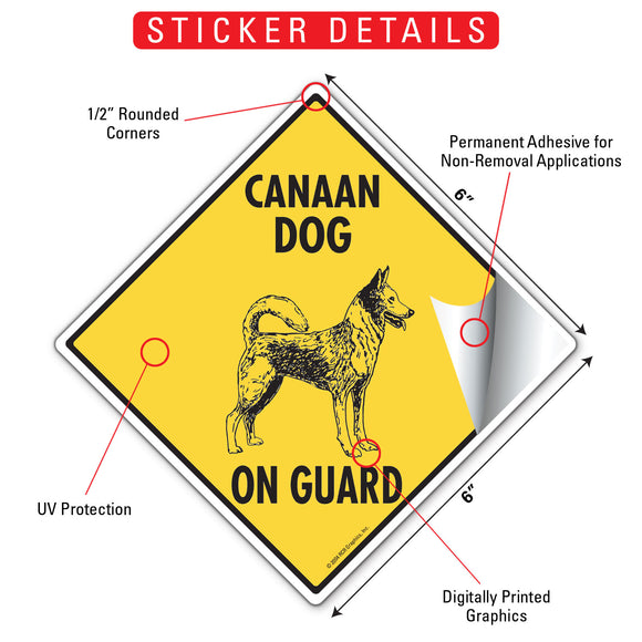 Canaan Dog On Guard Signs or Sticker