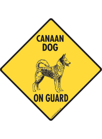 Canaan Dog On Guard Sign or Sticker