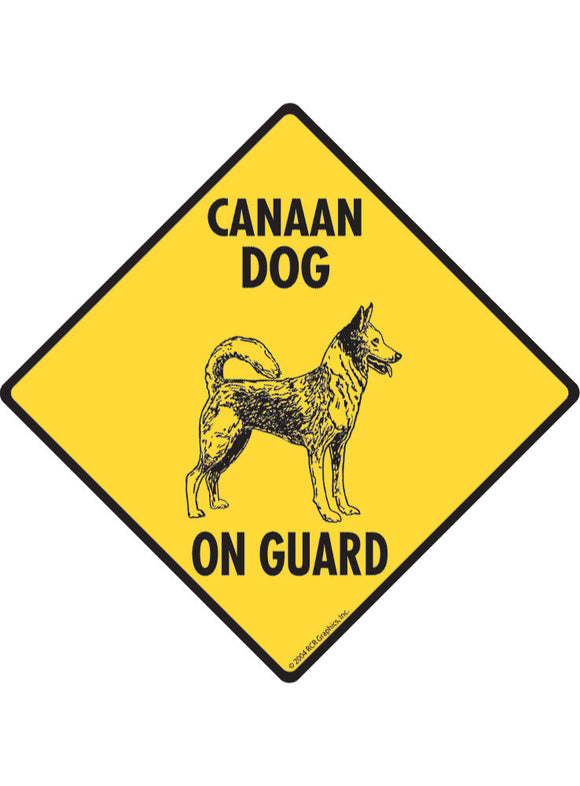 Canaan Dog On Guard Sign or Sticker