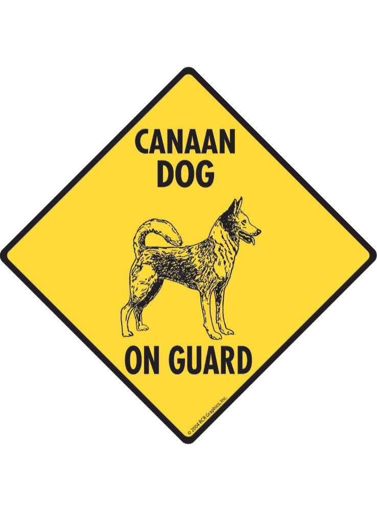 Canaan Dog On Guard Sign or Sticker