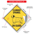 Clumber Spaniel On Guard Dog Signs or Sticker-3