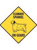 Clumber Spaniel On Guard Sign or Sticker