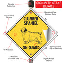 Clumber Spaniel On Guard Dog Signs or Sticker-4
