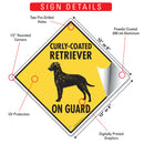 Curly-Coated Retriever On Guard Dog Signs or Sticker-3