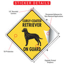 Curly-Coated Retriever On Guard Dog Signs or Sticker-2