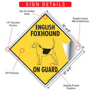 English Foxhound On Guard Dog Signs or Sticker-3