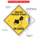 English Springer Spaniel On Guard Dog Signs or Sticker-2