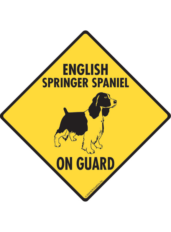 English Springer Spaniel On Guard Sign or Sticker