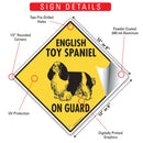 English Toy Spaniel On Guard Signs or Sticker-3