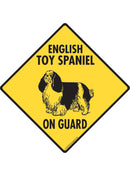 English Toy Spaniel On Guard Sign or Sticker