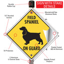Field Spaniel On Guard Dog Signs or Sticker-4