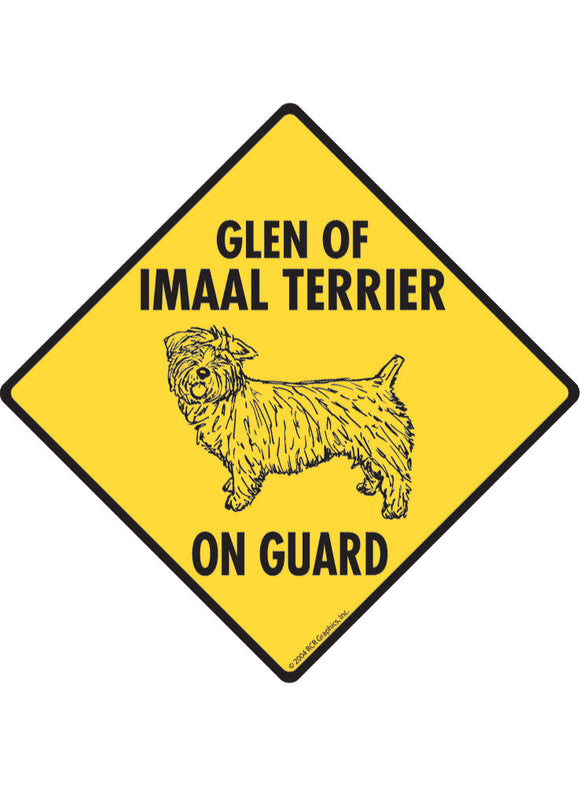 Glen of Imaal Terrier On Guard Sign or Sticker