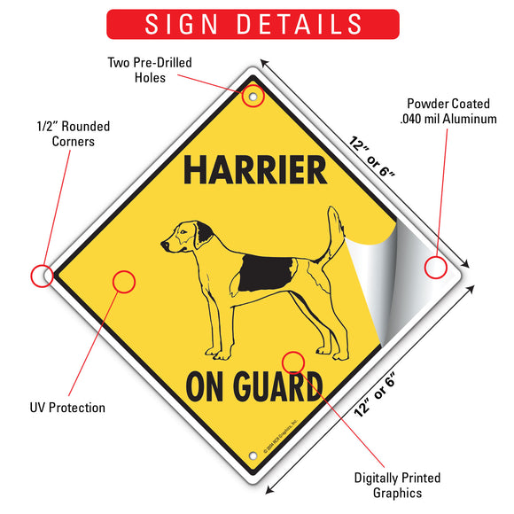 Harrier On Guard Dog Signs or Sticker
