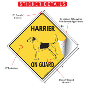Harrier On Guard Dog Signs or Sticker - 0