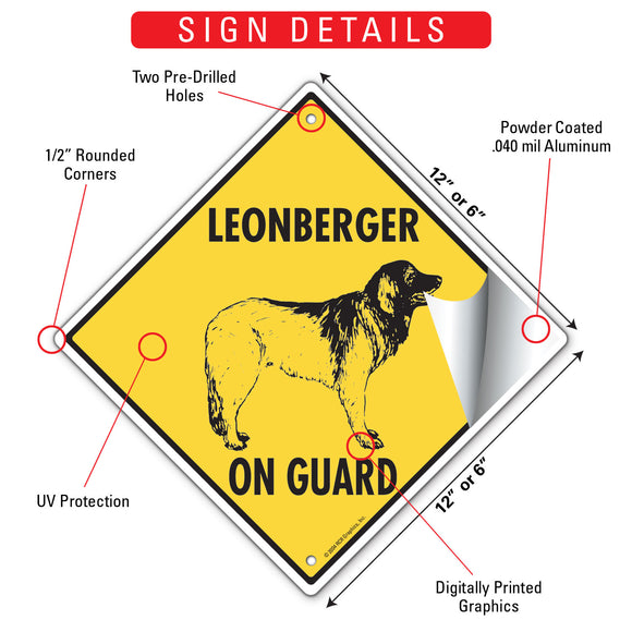 Leonberger On Guard Dog Signs or Sticker