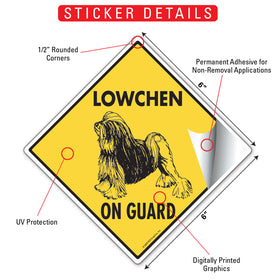 Lowchen On Guard Dog Signs or Sticker - 0