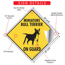 Miniature Bull Terrier On Guard Dog Signs or Sticker-3