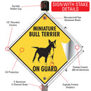 Miniature Bull Terrier On Guard Dog Signs or Sticker-4