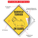 Norwich Terrier On Guard Dog Signs or Sticker-2