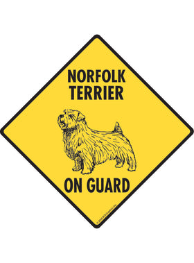 Norfolk Terrier On Guard Sign or Sticker