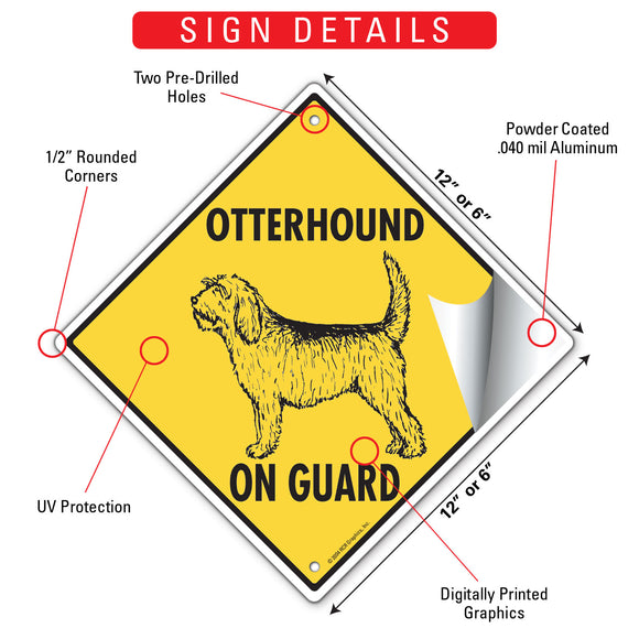Otterhound On Guard Dog Signs or Sticker
