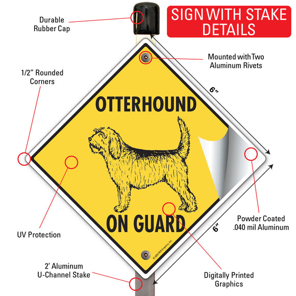 Otterhound On Guard Dog Signs or Sticker