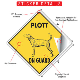 Plott On Guard Dog Signs or Sticker - 0