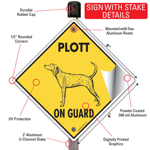 Plott On Guard Dog Signs or Sticker