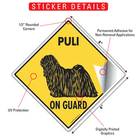 Puli On Guard Dog Signs or Sticker - 0
