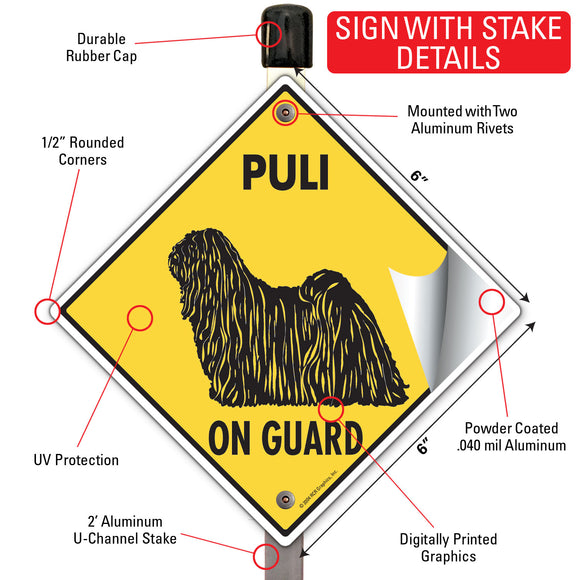 Puli On Guard Dog Signs or Sticker