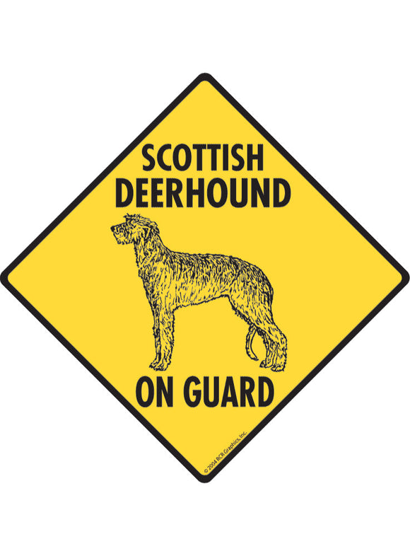 Scottish Deerhound On Guard Sign or Sticker