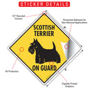 Scottish Terrier On Guard Dog Signs or Sticker-2