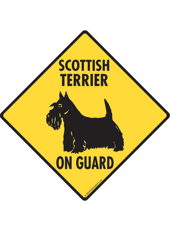Scottish Terrier  On Guard Sign or Sticker
