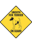 Smooth Fox Terrier On Guard Sign or Sticker