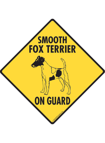 Smooth Fox Terrier On Guard Sign or Sticker