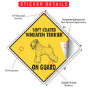 Soft Coated Wheaten Terrier On Guard Signs or Sticker-2